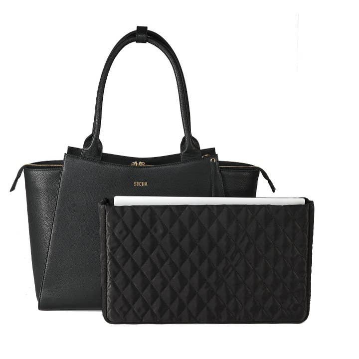 Socha - Wholesale Laptop Bag - Women's - Laptop bag/business bag leather - caddy black 17 inch9