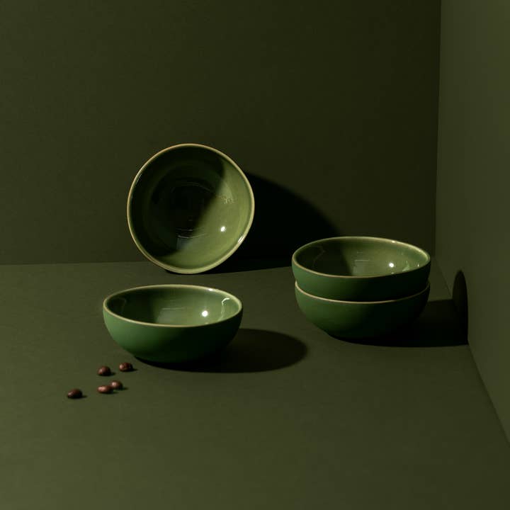 GHARYAN Stoneware & Olive Wood Tableware | USA - Wholesale Condiment/Dip Bowl - Handmade Stoneware Condiment Bowl | Dadasi 6 oz6