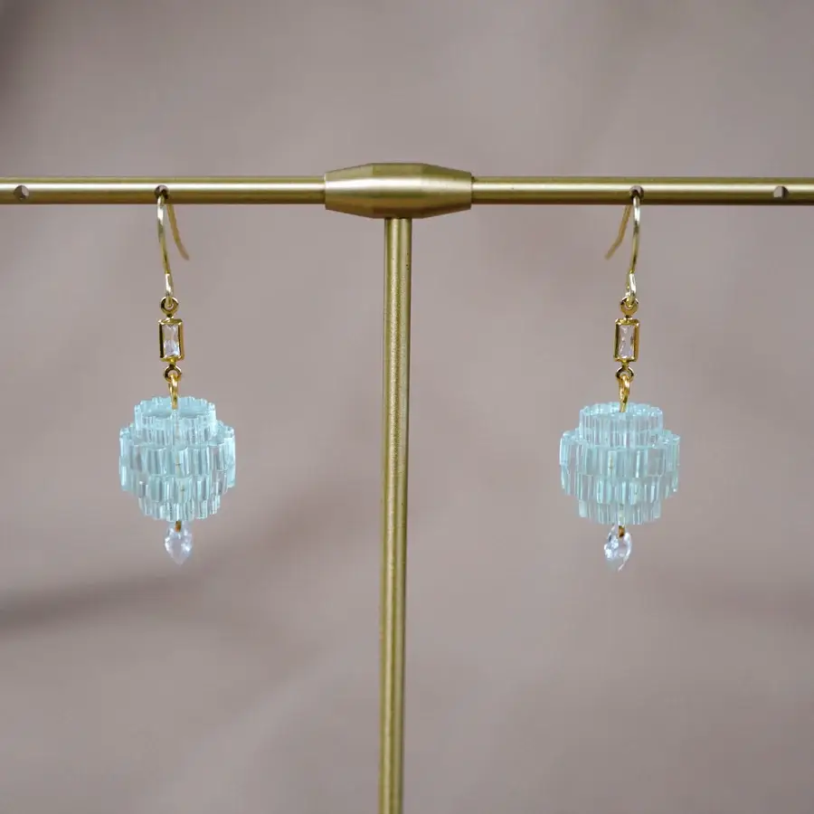 Lassoed Moon - Wholesale Dangle Earrings - Teeny Tiny Crystal Chandelearrings10