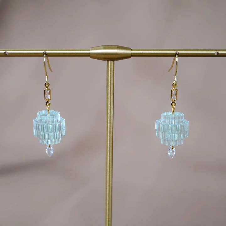 Lassoed Moon - Wholesale Dangle Earrings - Teeny Tiny Crystal Chandelearrings10