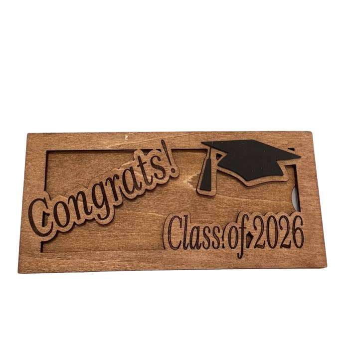 Wood Graduation Money Holder – Class of 2026 Gift for wholesale by Wooden Nose Gift Shop