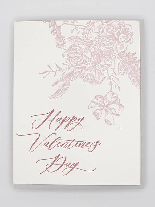 Happy Valentine's Day Letterpress Greeting Card for wholesale by Rust Belt Love Paperie
