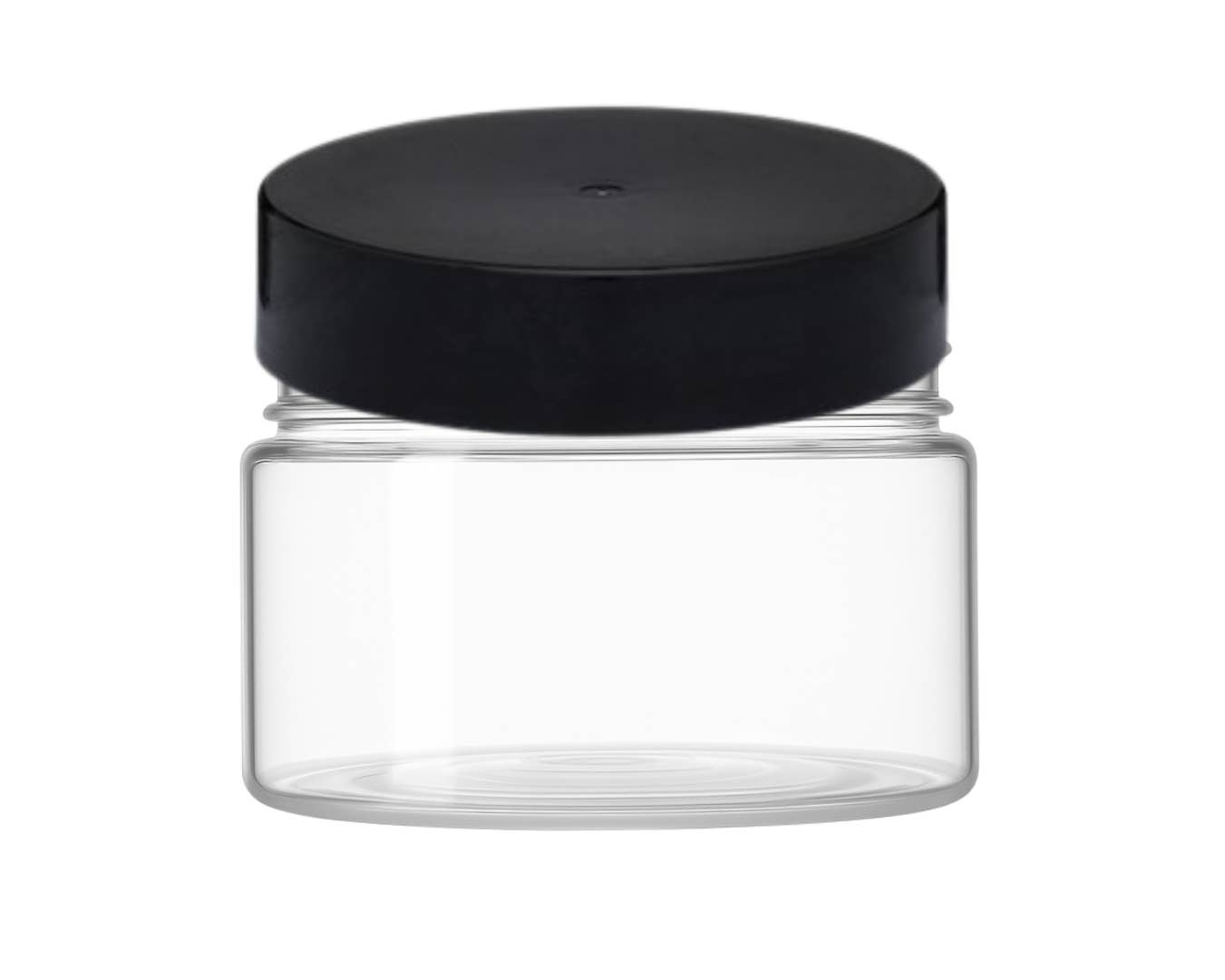 AfroCosmetics & Culture - Wholesale Jar - 4 oz Clear Plastic Jar Black Ribbed Cap Cosmetic Refillable