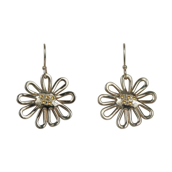 Wildflower Earrings with Yellow Sapphire for wholesale by Loren Celedonia jewelry