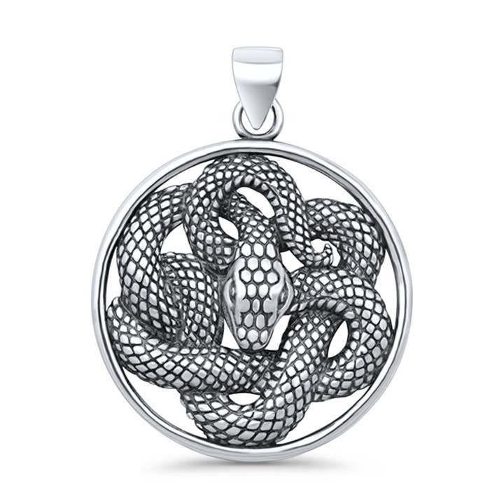 Twisted Snake Pendant Oxidized for wholesale by Blue Apple Imports