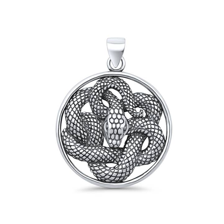 Twisted Snake Pendant Oxidized for wholesale by Blue Apple Imports