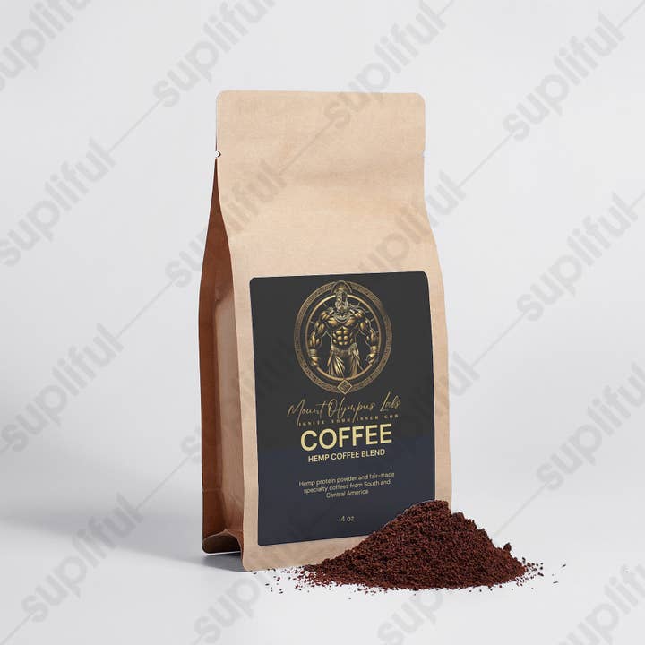 Mount Olympus Labs - Wholesale Ground coffee - Hemp Coffee Blend - Medium Roast 4oz2