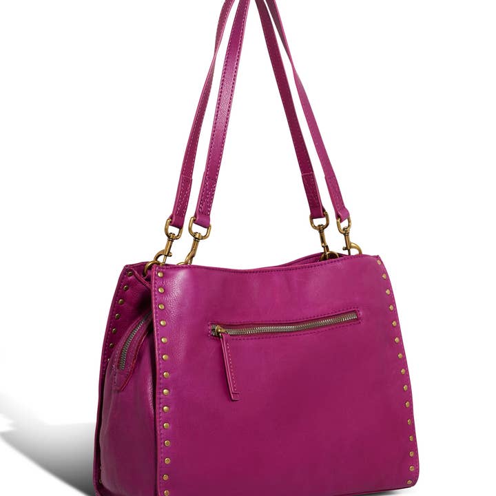 American Leather Co - Wholesale Satchel - Women's - Lenox Studded Triple Entry Satchel