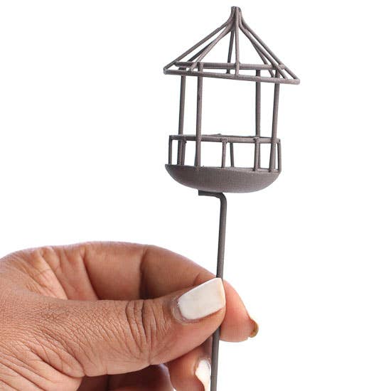 Factory Direct Craft - Wholesale Doll accessory kit – Kids - Miniature Rustic Wire Birdcage on Stake0