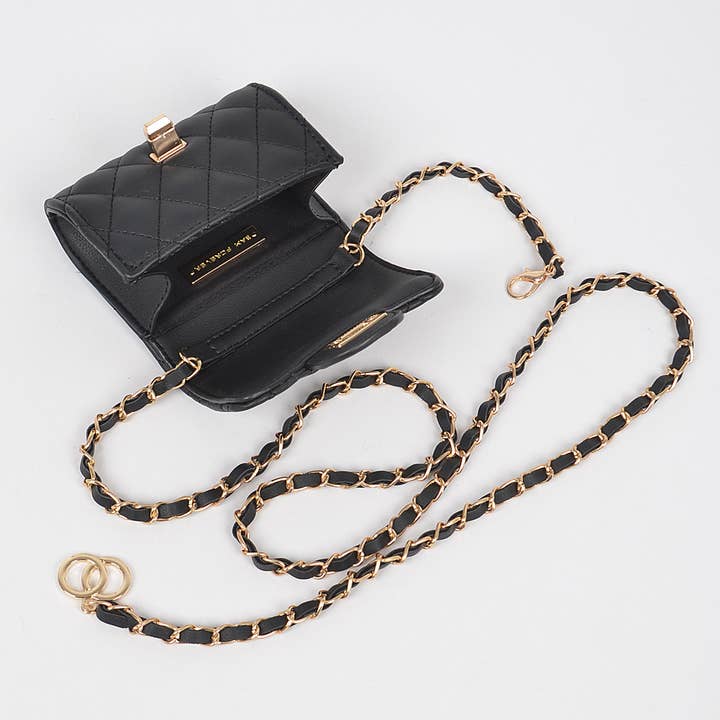 3AM BY H&D ACCESSORIES – wholesale Crossbody bag – Women's – Quilted Mini Bag w/ Chain Belt3