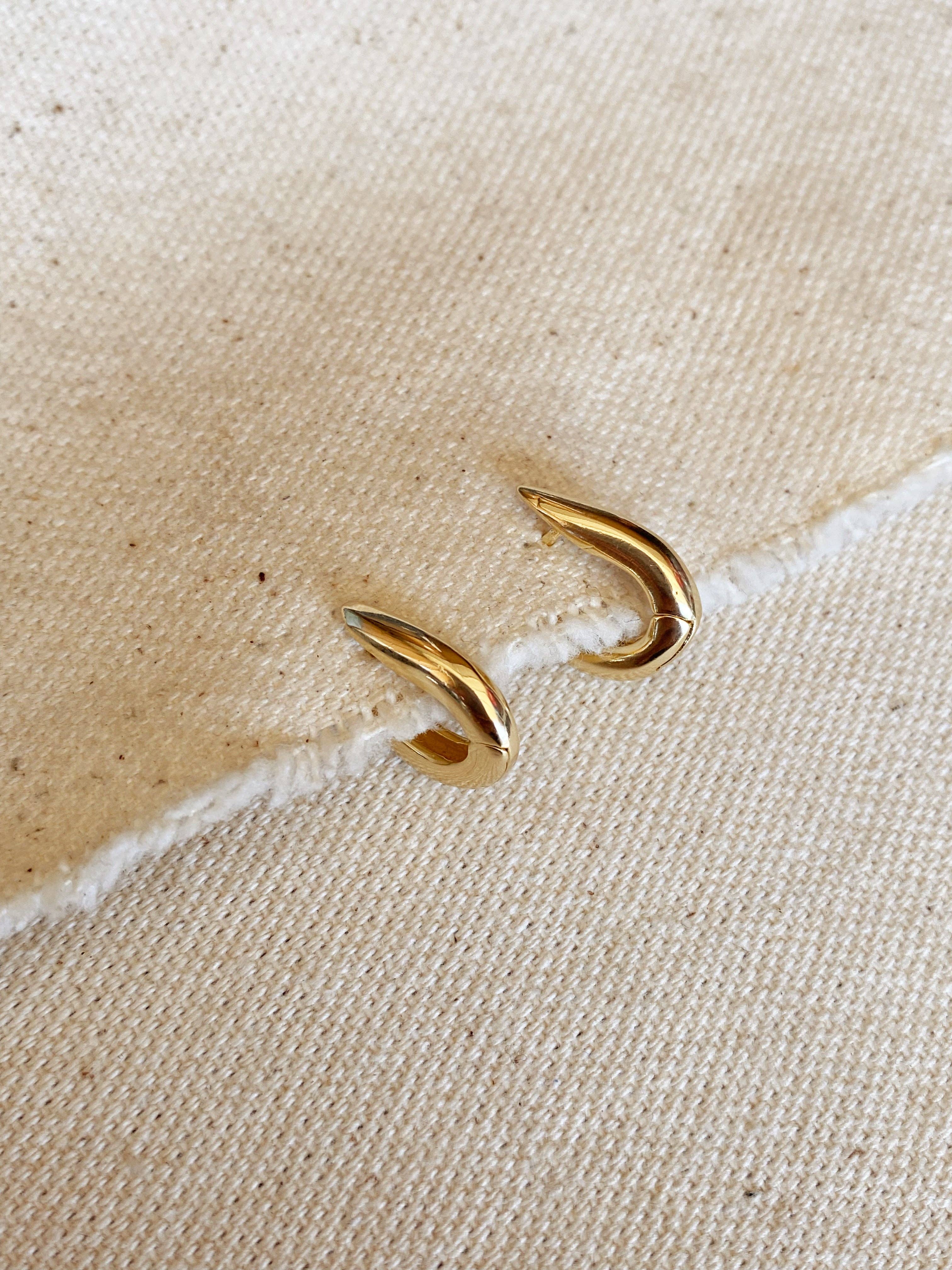 GoldFi - Wholesale Hoop Earrings - 18k Gold Filled U Shaped Hoop Earrings5