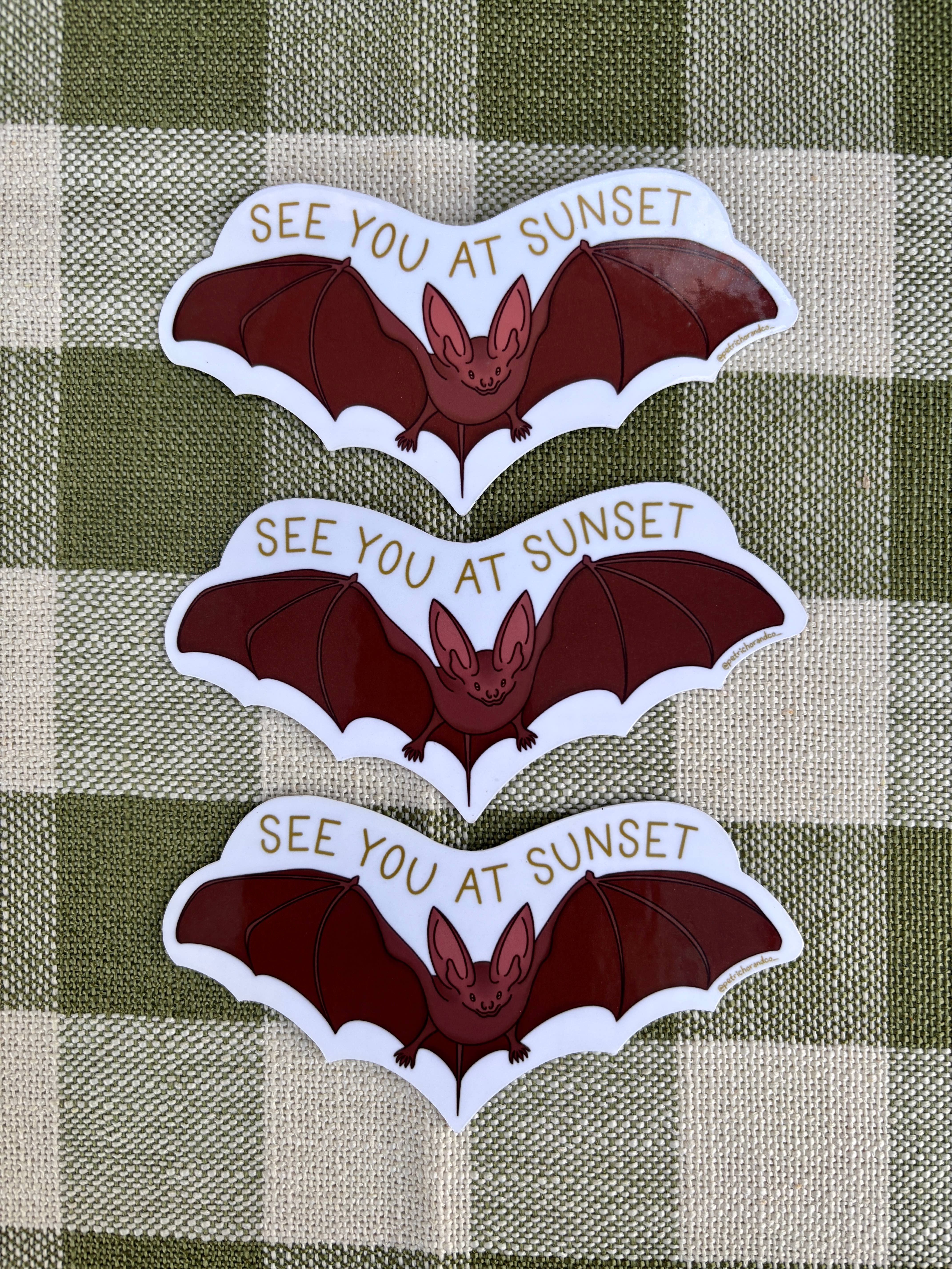 Petrichor & Co. - Wholesale Sticker - See You at Sunset Bat Sticker – Austin Texas Wildlife2