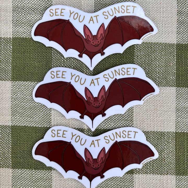 Petrichor & Co. - Wholesale Sticker - See You at Sunset Bat Sticker – Austin Texas Wildlife2