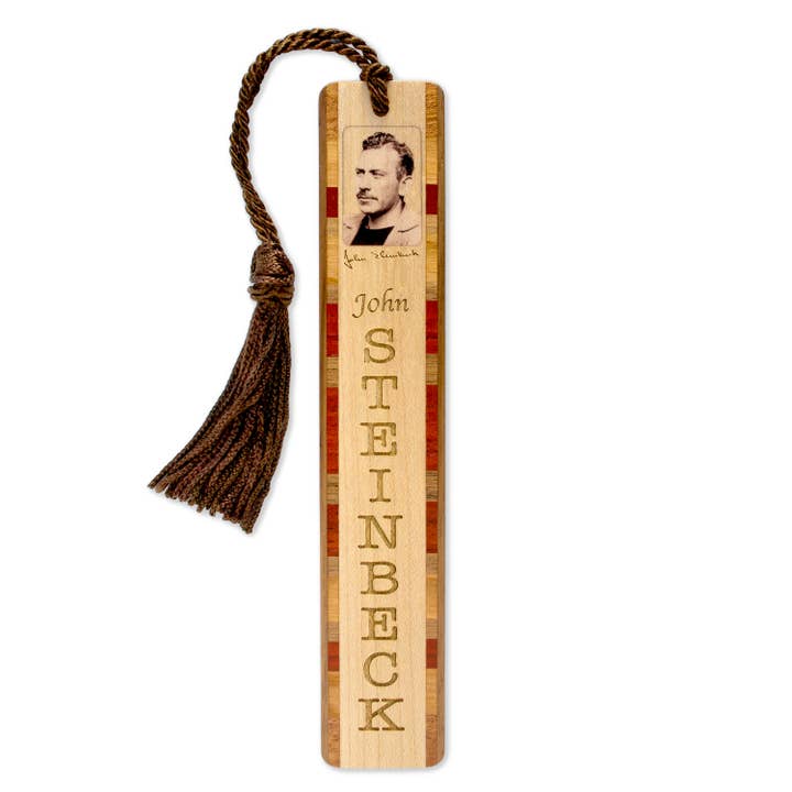 Marque-page en bois fait main de l'auteur John Steinbeck pour la vente par Mitercraft