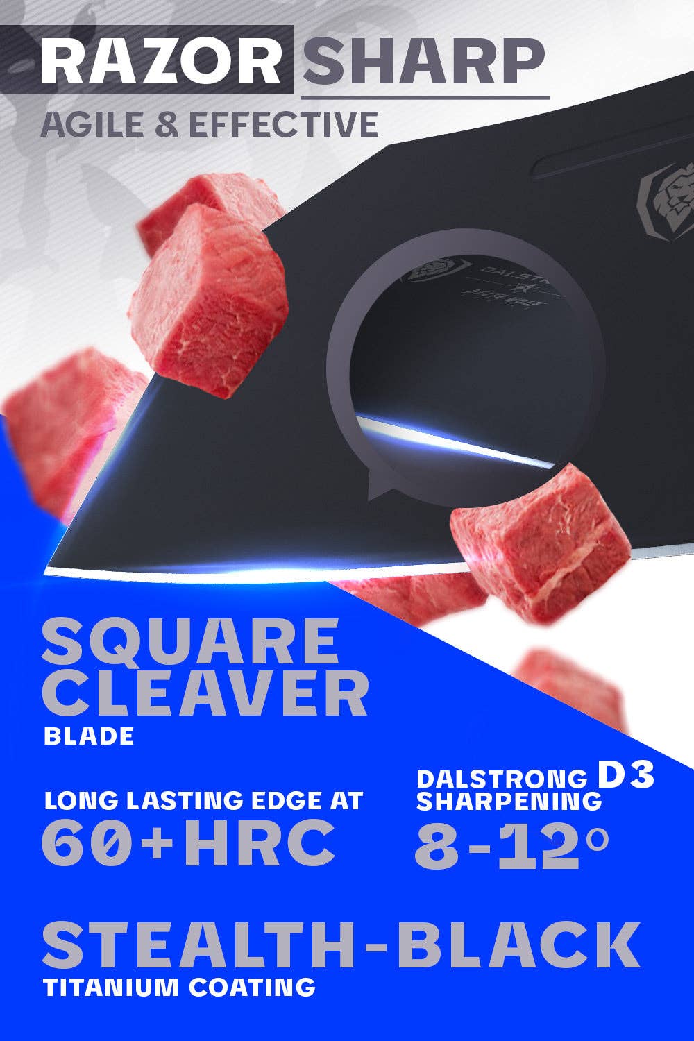 Dalstrong - Vente Couteau de cuisine/multi-usage - Couteau Cleaver 7" | Série Delta Wolf | Dalstrong ©1