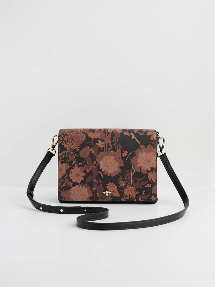 Deco Blooms Black Crossbody Purse - UK, US & EU for wholesale by Fable England
