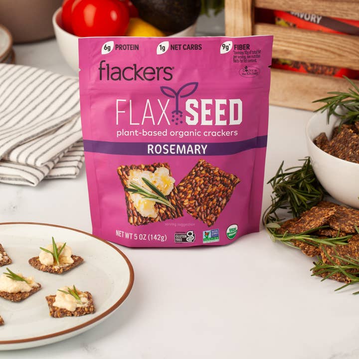 Dr. In The Kitchen, LLC - Wholesale Crackers - Flackers Organic Flax Seed Crackers, Rosemary2