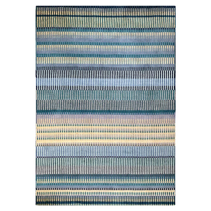Handloom Area Rug in Blue & Neutral - 100% Wool | Tyne for wholesale by Margo Selby