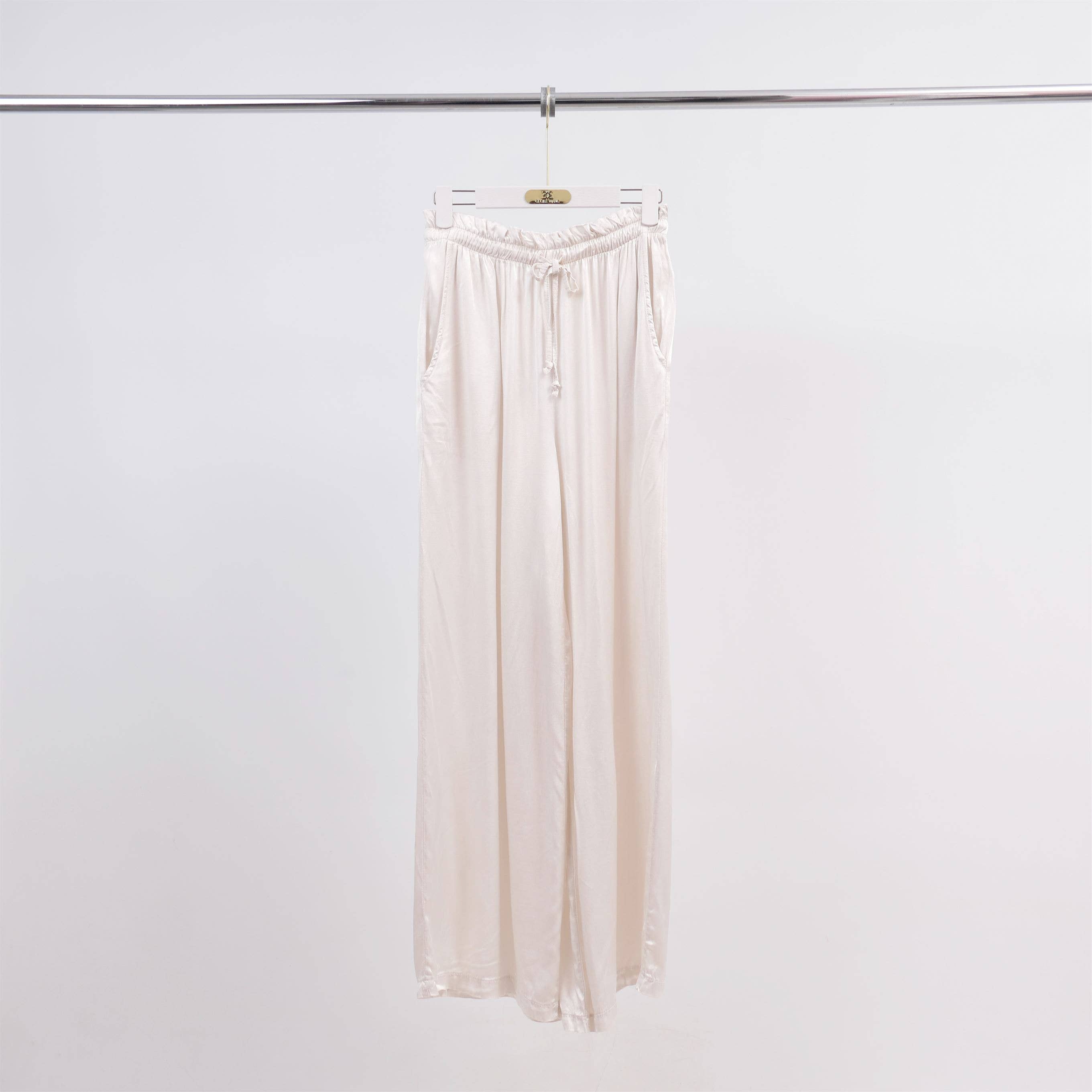 Cecile Wang - Vente Pantalon – femme - Pantalon large fluide satiné YS57201