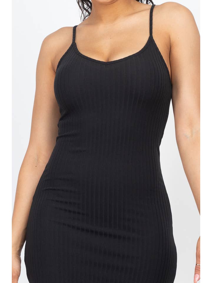 CAPELLA APPAREL - Wholesale Dress - Women's - Ribbed Side Slit Long Cami Dress33