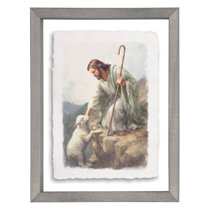 Jesus Lamm På Klippa - Flytande Konstrektangel för wholesale av Sincere Surroundings