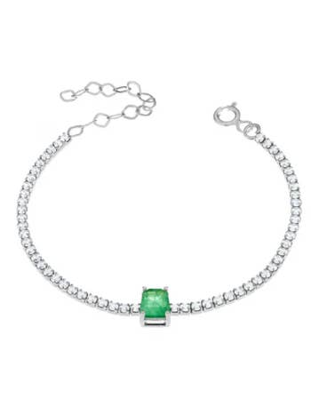 Tennisarmband met rechthoekige smaragd voor wholesale door ALEXIS DAOUD JEWELRY