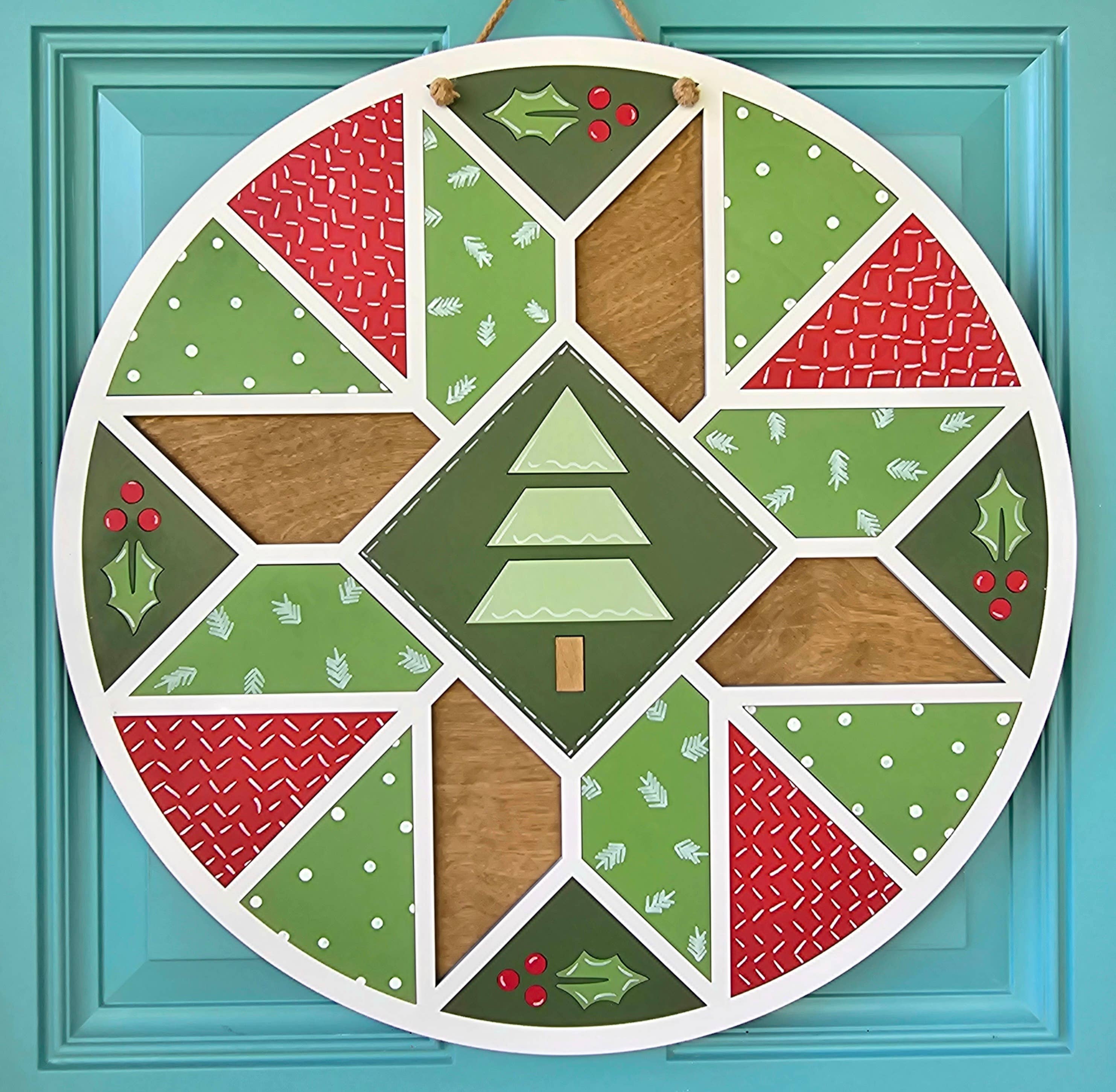 Teal Moon Creations - Wholesale DIY Craft Kit - DIY Christmas Doodle Barn Quilt Door Hanger4