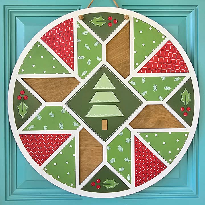 Teal Moon Creations - Wholesale DIY craft kit - DIY Christmas Doodle Barn Quilt Door Hanger4