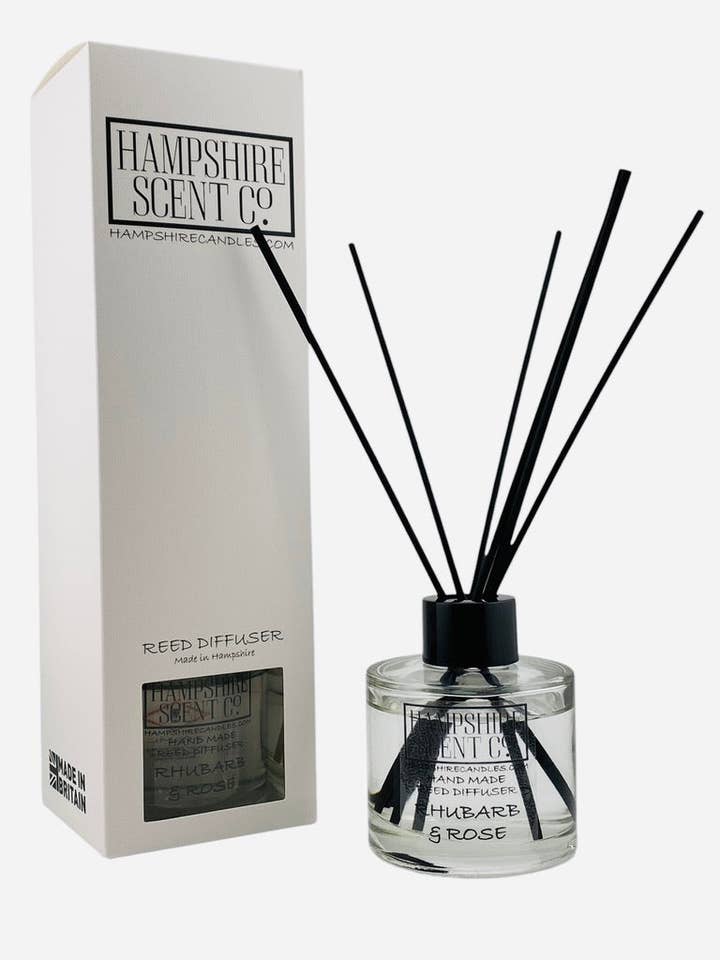 Rhubarb and Rose Reed Diffuser 100ml for wholesale by Hampshire candles