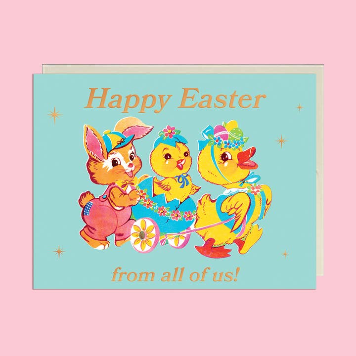 Happy Easter from All of Us! – Foil Easter Card for wholesale by Lucky Goods Paper