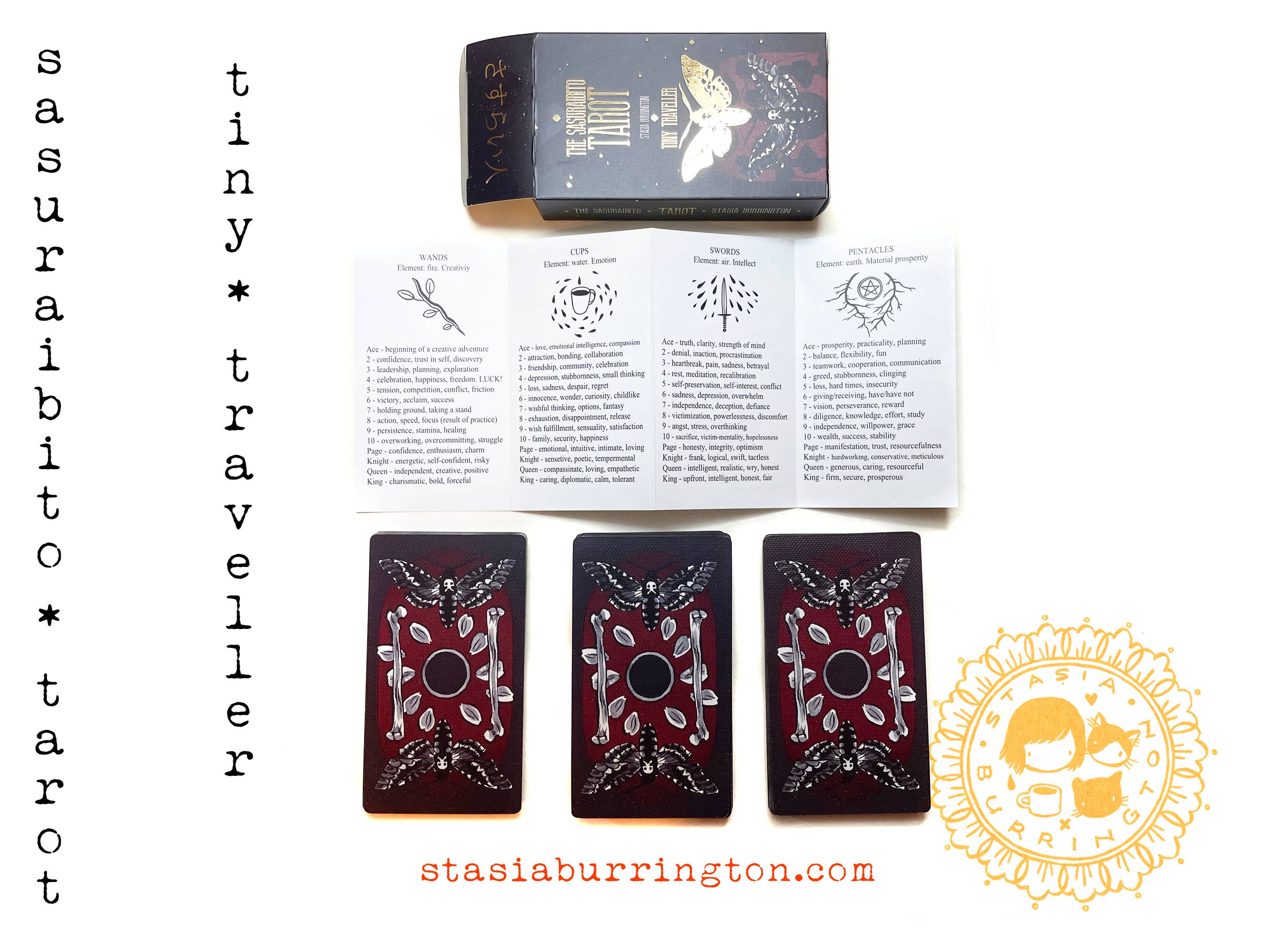 Stasia Burrington Illustration - Wholesale Tarot Cards - Deck - Tiny Traveller - The Sasuraibito Tarot - Compact3