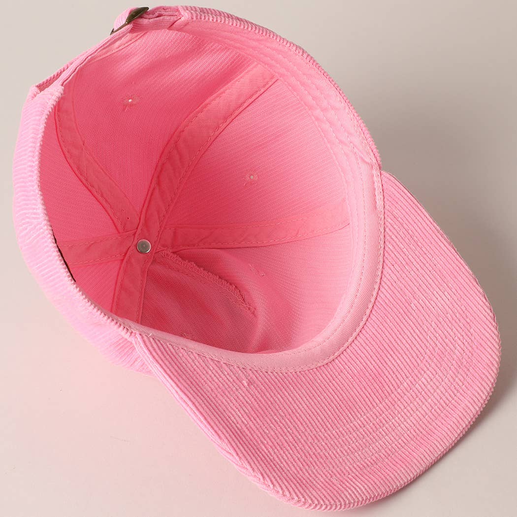 Fashion City – wholesale Baseball cap – Women's – Plain Corduroy Flat Brim Snapback Cap Baseball Hat23