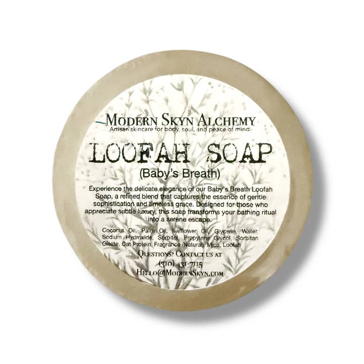 Modern Skyn Alchemy LLC. - Wholesale Bar Soap - Baby's Breath Loofah Soap1