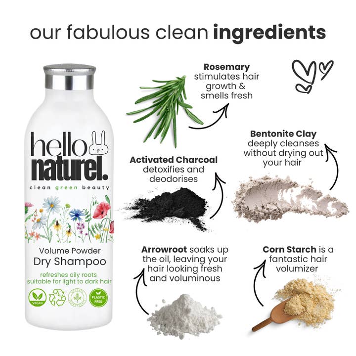 Hello Naturel - Vendita all'ingrosso Shampoo secco - 30 x Shampoo secco in polvere 100% naturale | Senza plastica | Vegano5