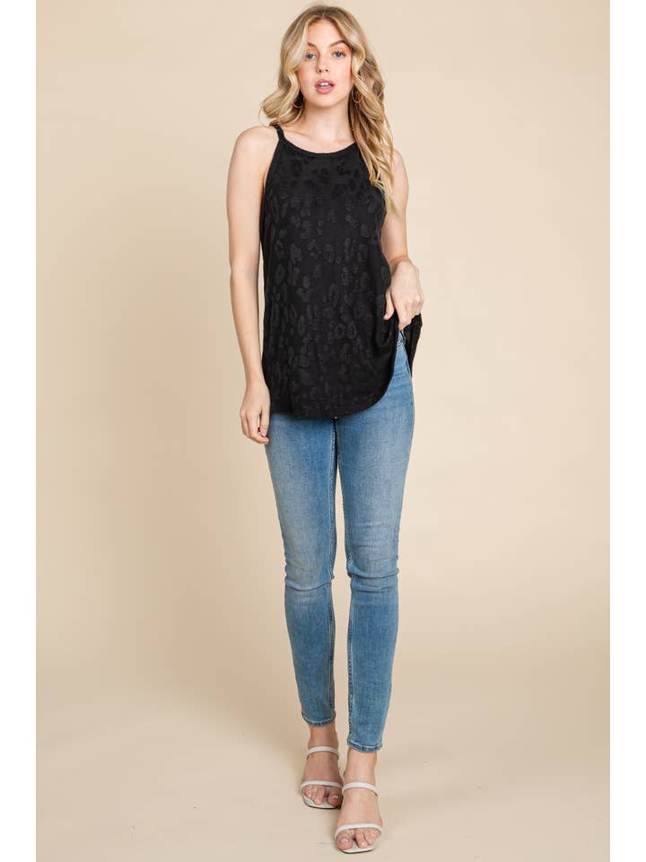 BOMBOM - Wholesale Tunic - Women's - TA2098 ANIMAL TEXTURED PATTERN SLEEVELESS TOP9