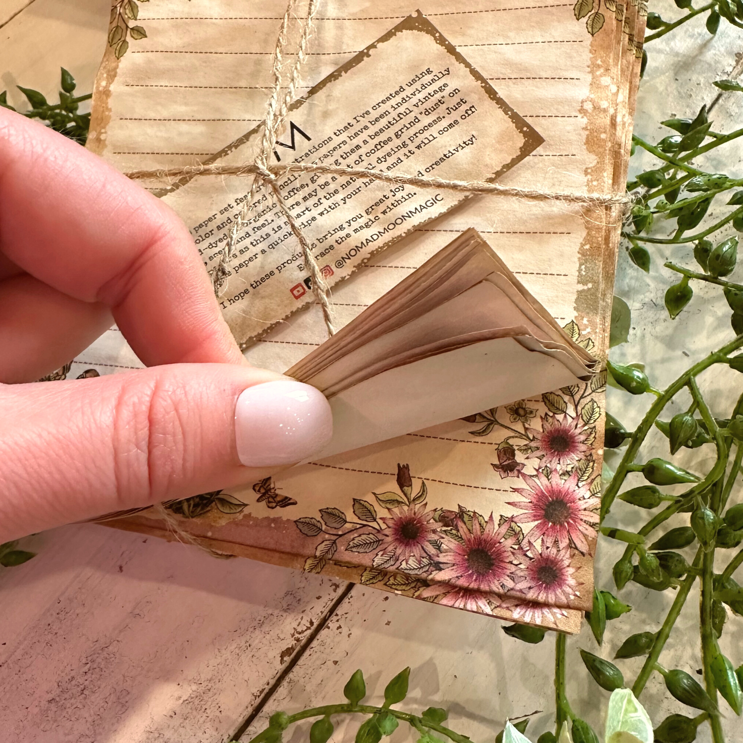 NOMAD Moon Magic - Wholesale Stationery/Notecard Set - Handmade Cottagecore Toad Coffee-Dyed Note Papers3