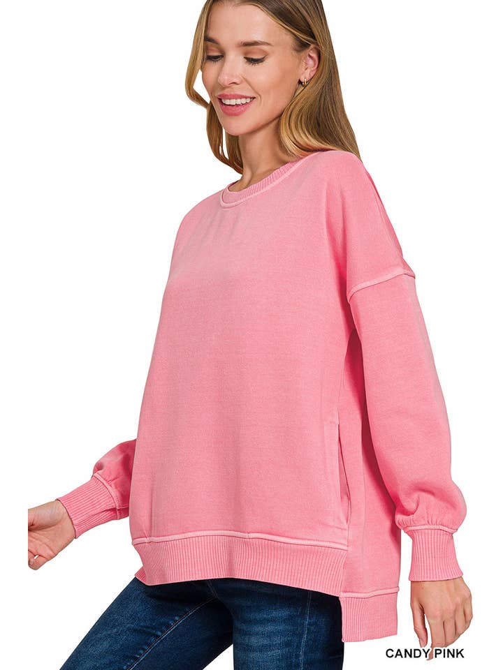 Vanilla Monkey - Wholesale Sweatshirt - Dames - Pigmentverf Fleece Hi-low Zoom Trui Met Zak6