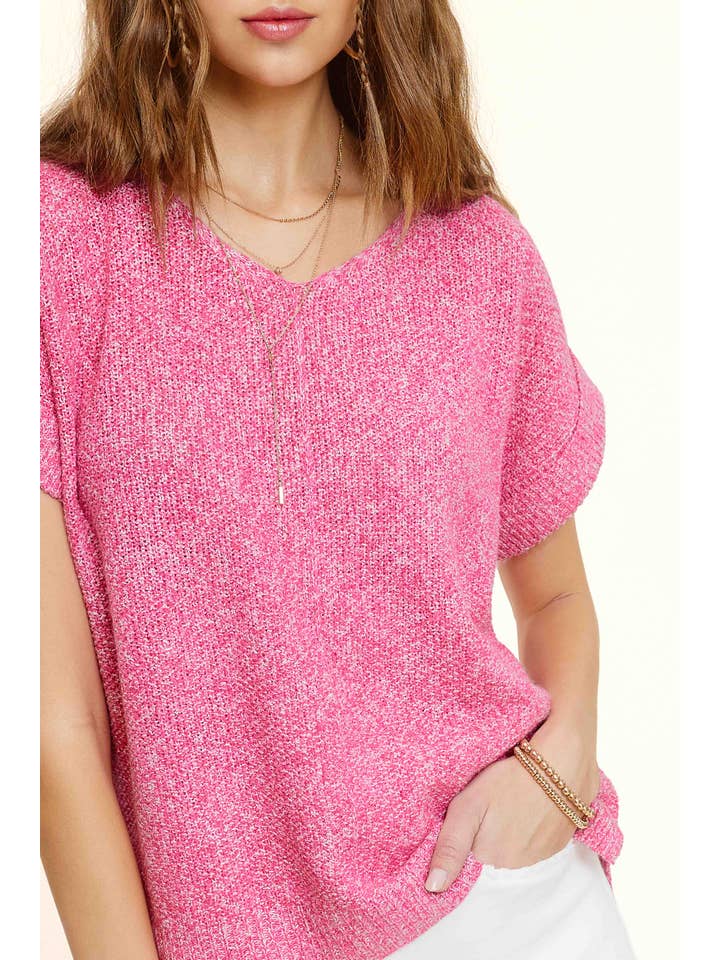 La Miel - Wholesale Knit Sweater - Women's - MCS3580-Soft Lightweight Loose Fit Textured Pullover Sweater4