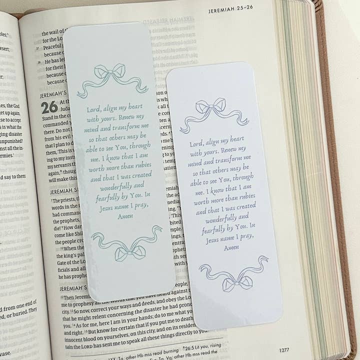 Grow in Grace - Wholesale Bookmark - Coquette prayer girl bookmark2