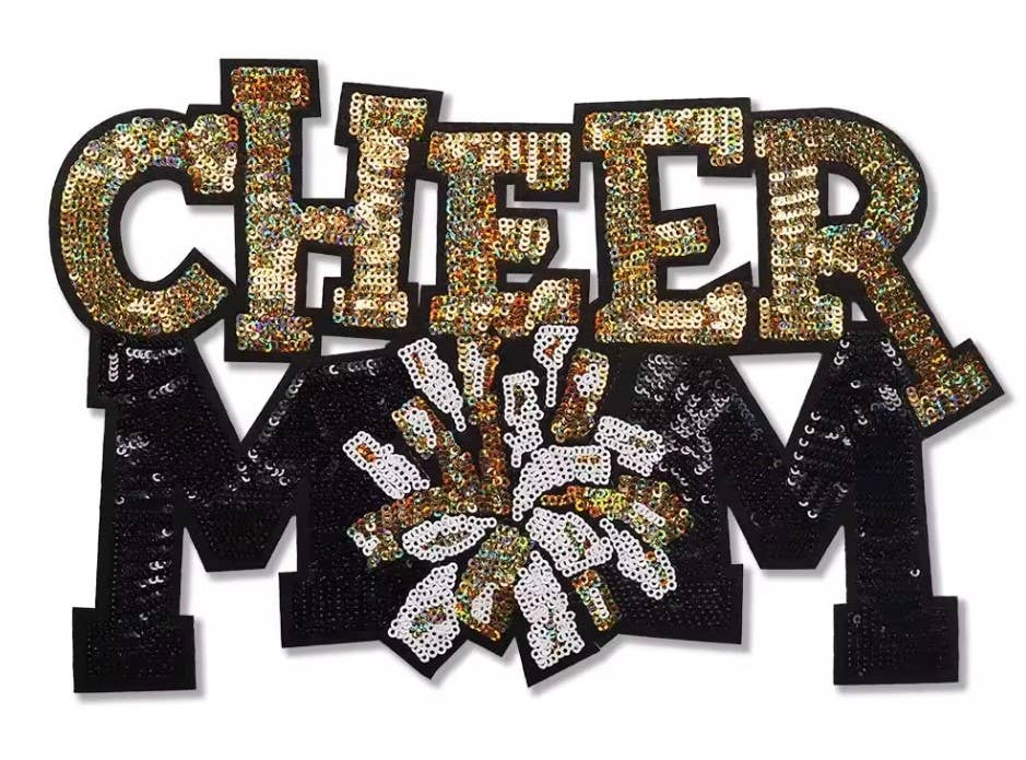 SHY Designs, LLC - Wholesale Patch - Cheer Mom Sequin Iron On Patch1