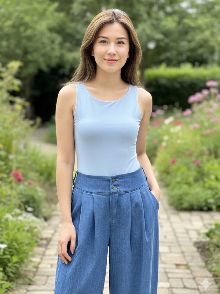 Jersey top with a round neckline for wholesale by VICTORIA&ISAAC