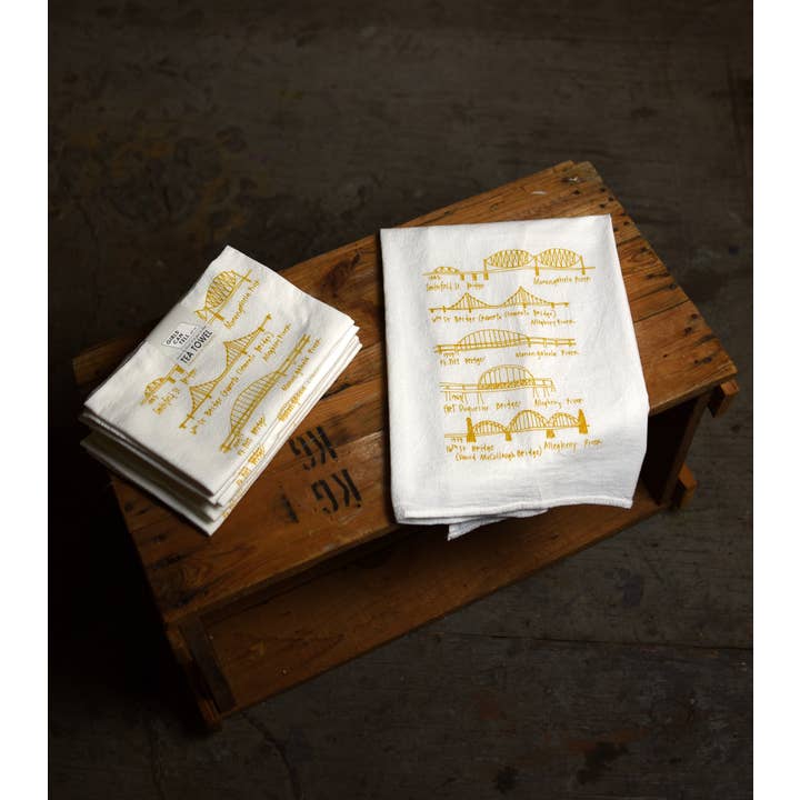 Girls Can Tell - Wholesale Tea Towel - Pittsburgh Bridges Tea Towel | kitchen | flour sack | dish2