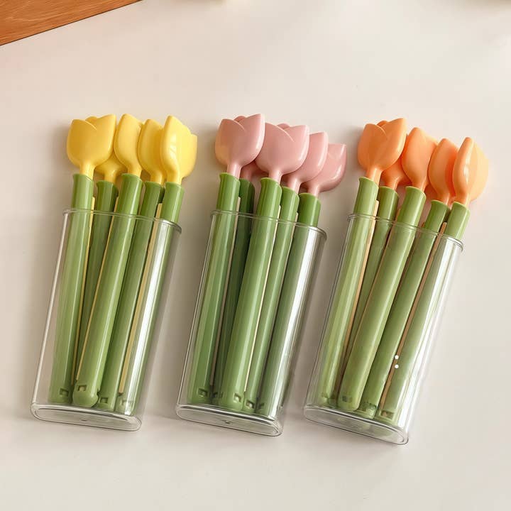 Pastel Tulip Food Sealing Clips in Holder (5-Pack) for wholesale by Otterware
