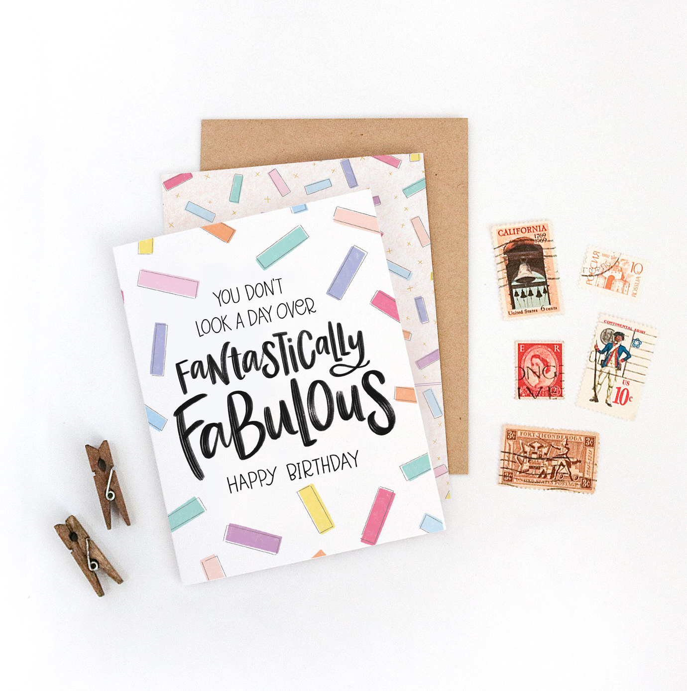 The Noble Paperie - Vente Cartes d'anniversaire - Carte de joyeux anniversaire Fantastically Fabulous | Age Positive3