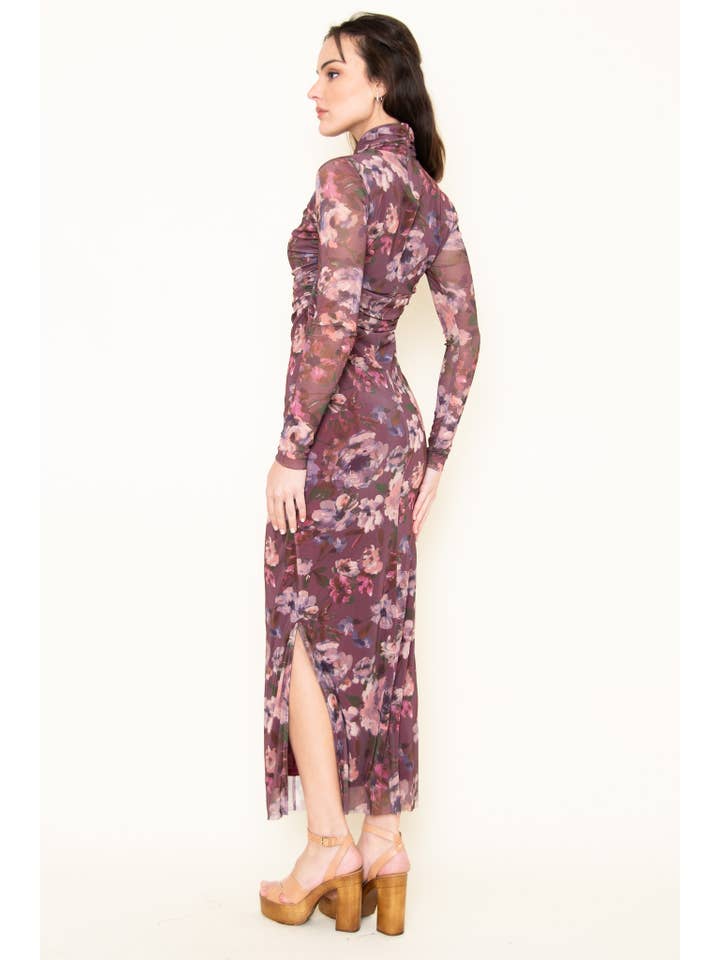 Dark Floral Mesh Maxi Dress - DC10198AFO for wholesale on Faire3