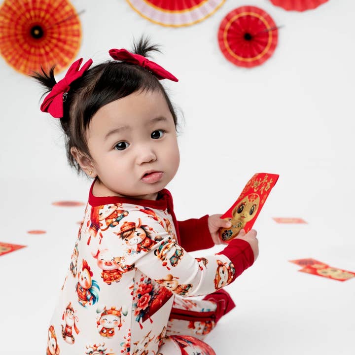 Lunar New Year Bamboo Zip-Up for wholesale by Pearls & Pelicans