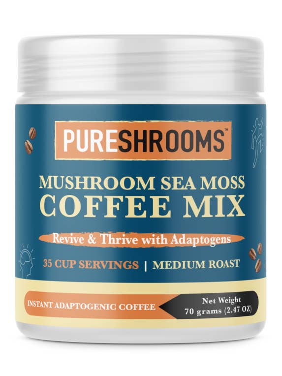 Café aux champignons et mousse de mer 35 portions pour la vente par PureShrooms Inc.