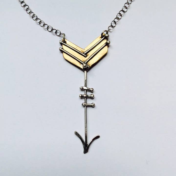 Ancient Feather Arrow Necklace for wholesale by JL Merrill Metalworks