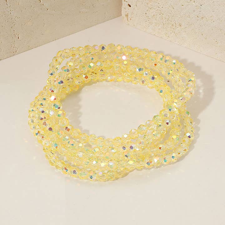 Sensibling Corp. - Wholesale Jewelry Set - 5PCS - Sparkling Faceted Beaded Stackable Stretch Multi Layered Bracelet37