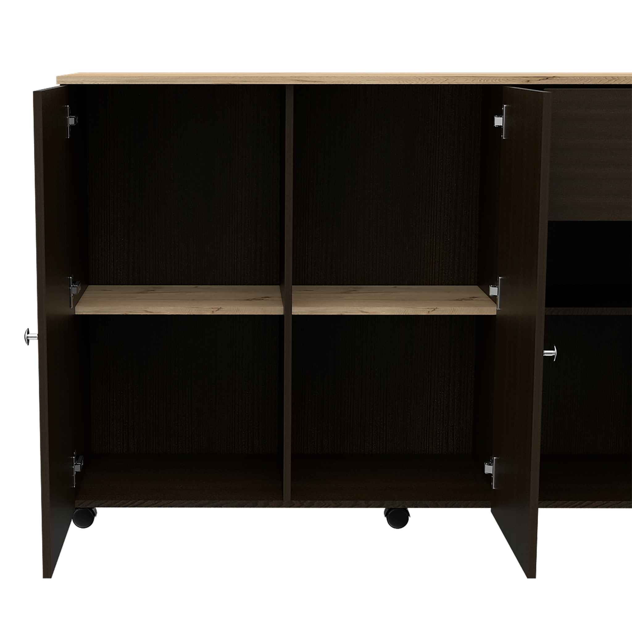 TUHOME FURNITURE - Wholesale Kitchen Storage/Organizer - Victoria Kitchen Island Cart Black13